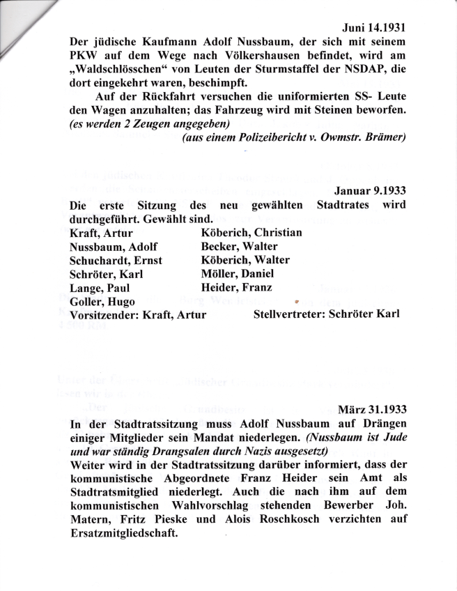 History of Vacha in the Nazi Era, pt. III